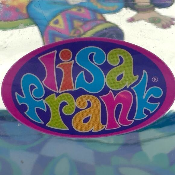 Lisa Frank Girl w/ Cat Kitten Make-Up Vinyl Clear Bag Pen Pencil Case Pouch - Picture 3 of 10